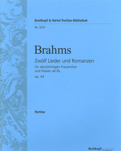 Twelve Songs and Romances, op. 44 — Johannes Brahms