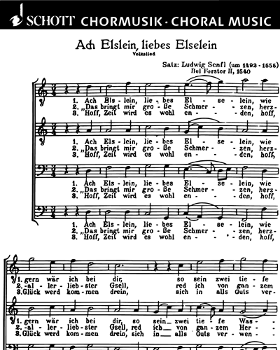 Ach Elslein — Ludwig Senfl