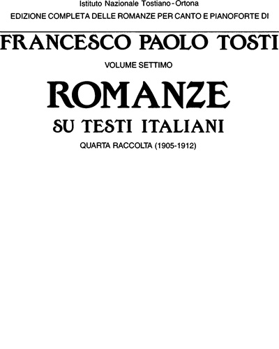 Romanze su testi italiani – IV (1905-1912) — 托斯蒂
