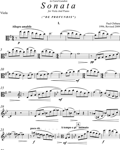 Sonata — Paul Chihara