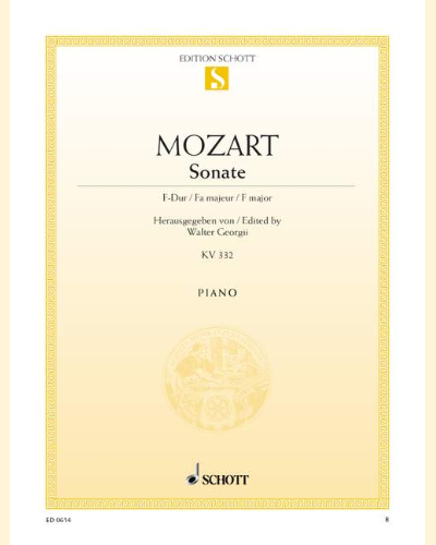 Sonata F major — Wolfgang Amadeus Mozart