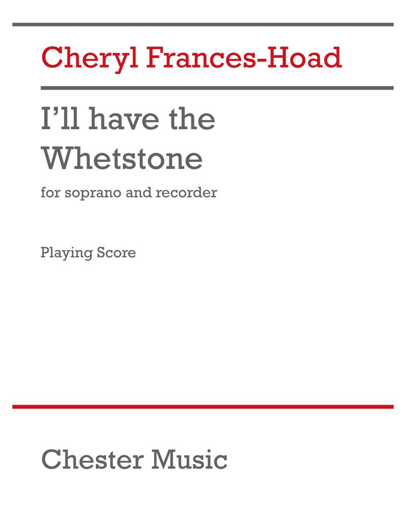 I'll have the Whetstone — Cheryl Frances-Hoad