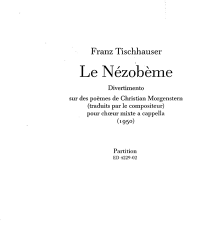 The Nosobame — Franz Tischhauser