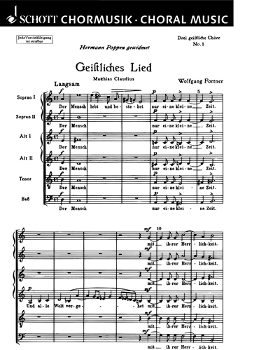 Drei geistliche Gesänge — Wolfgang Fortner