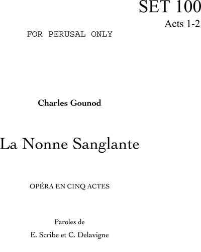La Nonne Sanglante — Charles Gounod