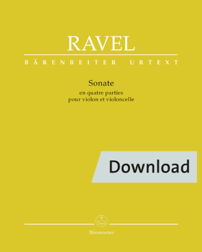 Sonata in Four Parts for Violin and Violoncello — 拉威尔