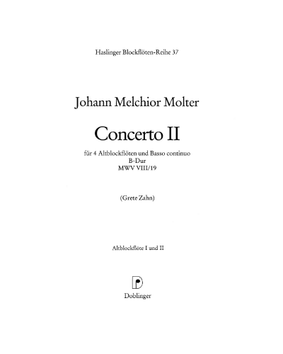 Concerto No. 2 in B-flat major — Johann Melchior Molter