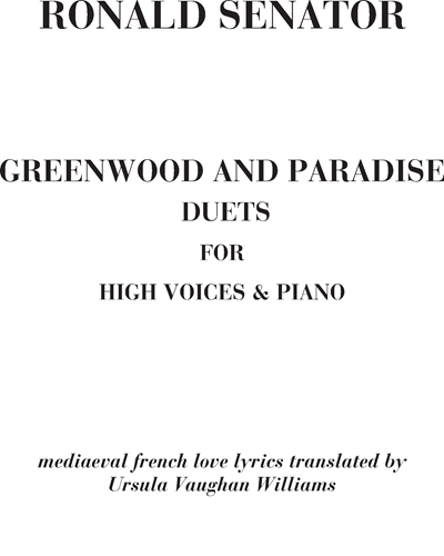 Greenwood and paradise duets — Ronald Senator