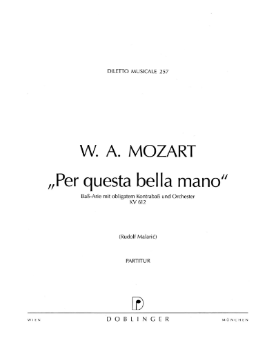 Per Questa Bella Mano, K. 612 — 莫扎特