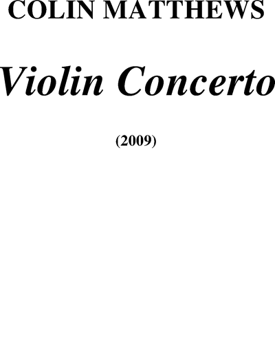 Violin Concerto — Colin Matthews