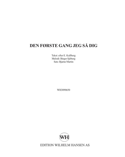 Den første gang jeg så dig — Bjarne Martin