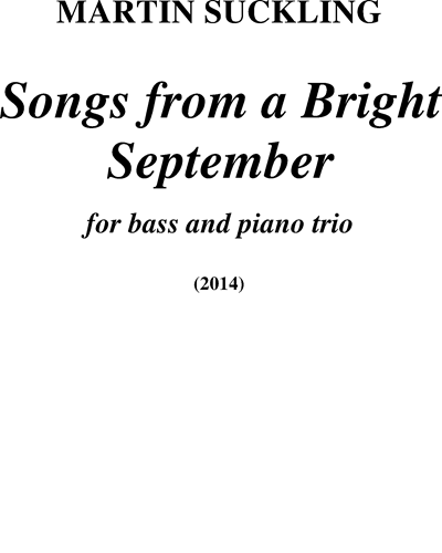 Songs from a Bright September — Martin Suckling