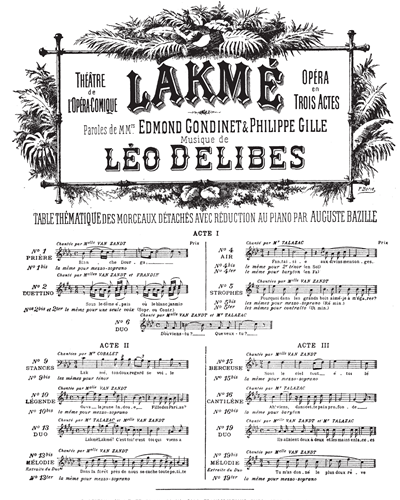 Scène et légende de la fille du Paria No. 10bis (from 'Lakmé') — 德里布