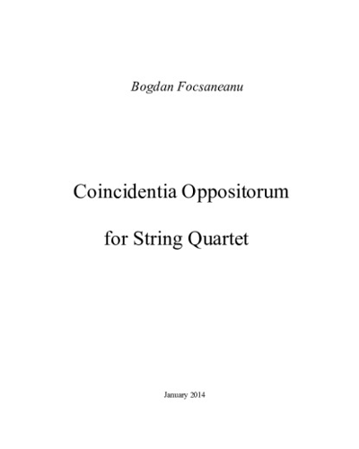 Coincidentia Oppositorum — Bogdan Focsaneanu
