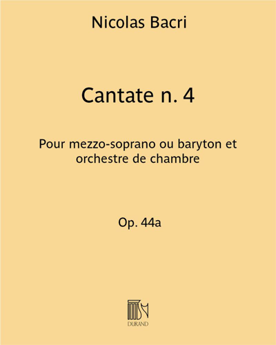 Cantate n. 4 Op. 44a (Sonnet LXVI de William Shakespeare) — Nicolas Bacri