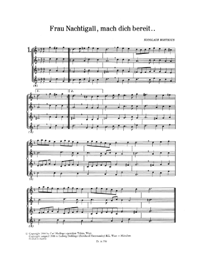 Frau Nachtigall mach dich bereit — 佚名