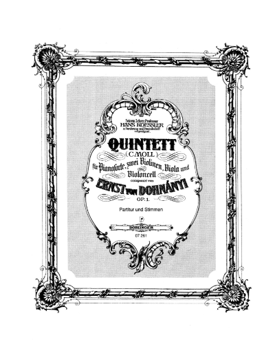Piano Quintet in C minor, op. 1 — Ernst von Dohnányi