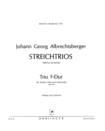 Trio in F major, op. 9/3 — Johann Georg Albrechtsberger