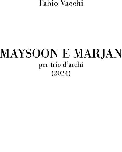 Maysoon e Marjan — Fabio Vacchi