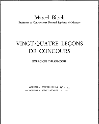 24 Leçons de concours, Vol. 2: Réalisations — Marcel Bitsch