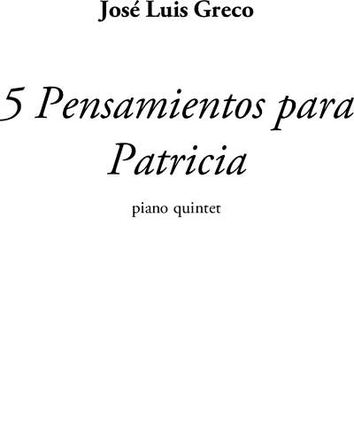 5 Pensamientos para Patricia — Jose-Luis Greco