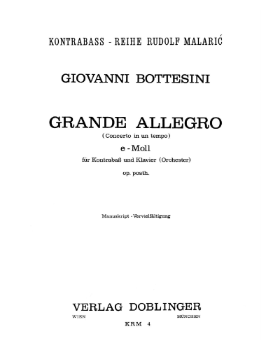 Grande Allegro in E minor — Giovanni Bottesini