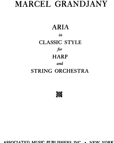 Aria in the Classic Style — Marcel Grandjany