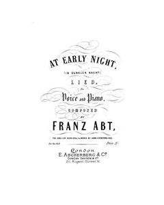 At Early Night (In Dunkler Nacht) — Franz Abt