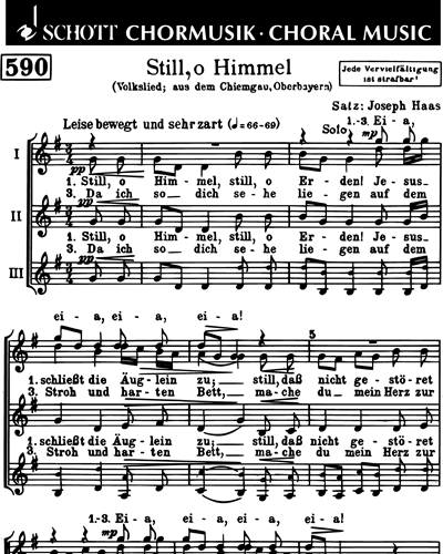 Still, o Himmel — Joseph Haas