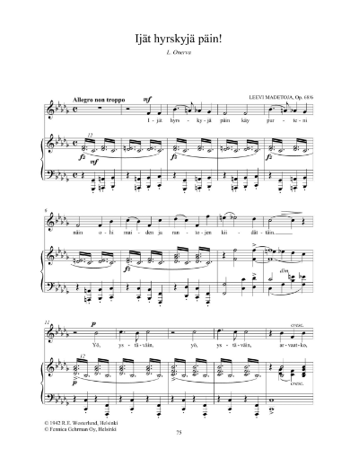 Ijät hyrskyjä päin! - Evigt svallet emot (No. 6 from 'Syksy-Höst, op. 68') — 莱维·马代托亚