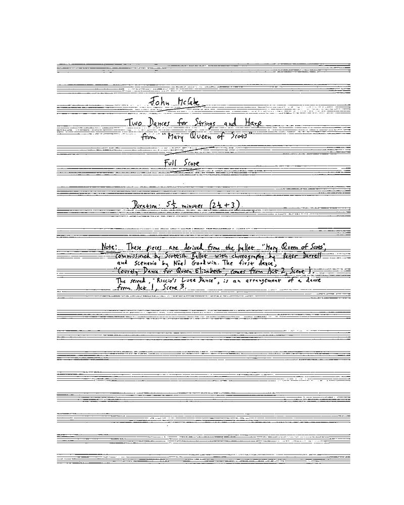 Two Dances from "Mary Queen of Scots" — John McCabe