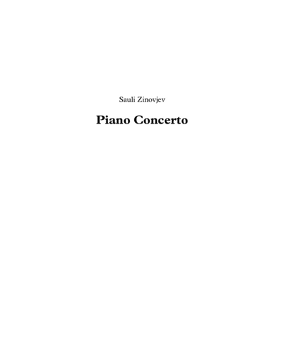 Piano Concerto — Sauli Zinovjev
