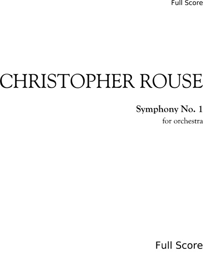 Symphony No. 1 — 克里斯托弗·劳斯
