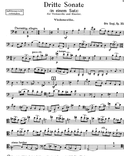 Sonata No.3, op. 33 — Otto Siegl