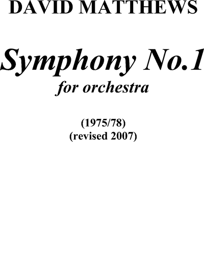Symphony No. 1 — David Matthews