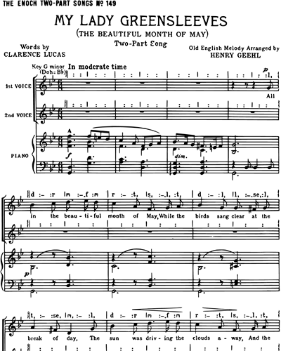My Lady Greensleeves (The Beautiful Month of May) — 佚名