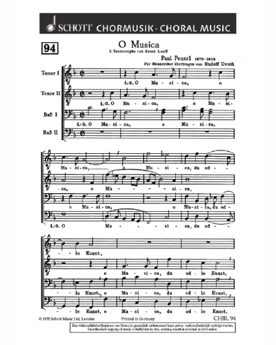 O Musica, du edle Kunst — Paul Peuerl