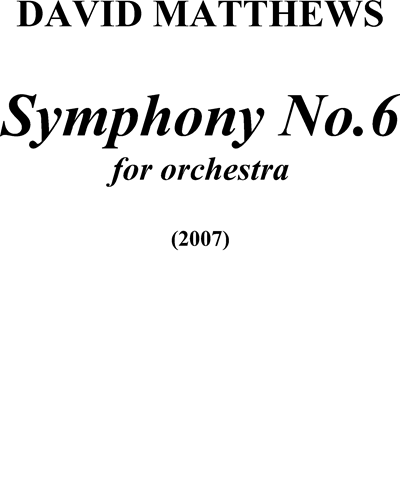 Symphony No 6 — David Matthews