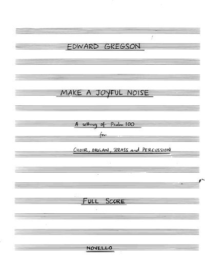 Make a Joyful Noise — Edward Gregson