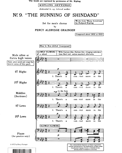 The Running of Shindand — Percy Grainger