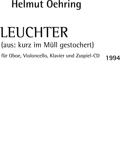 Leuchter (from 'Kurz im Müll Gestochert') — Helmut Oehring