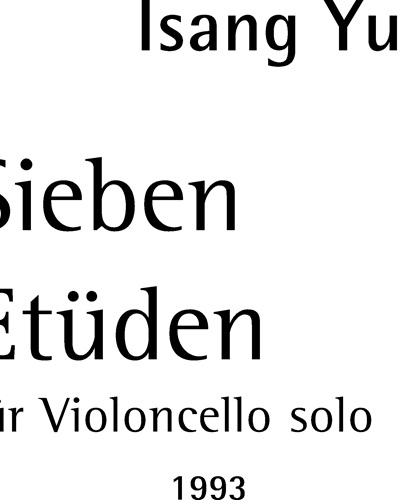 Seven Etudes — Isang Yun