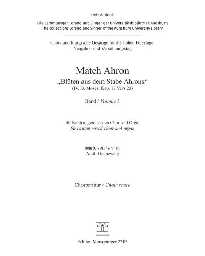 Mateh Ahron, Vol. 3 — Adolf Grünzweig