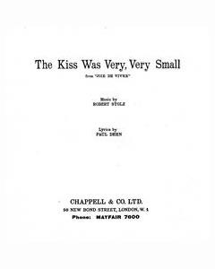 The Kiss Was Very, Very Small (from 'Joie De Vivre') — Robert Stolz