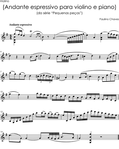 (Andante espressivo para violino e piano) — Paulino Chaves