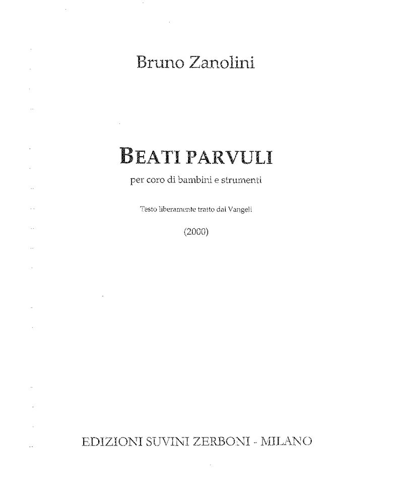 Beati Parvuli — Bruno Zanolini
