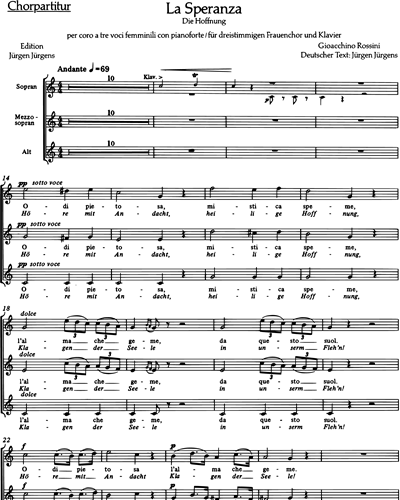 La Speranza - Die Hoffnung — 罗西尼