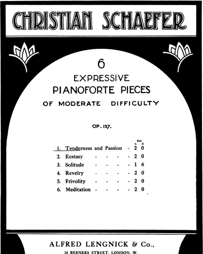 Tenderness and Passion, op. 127 no. 1 — Christian Shäfer