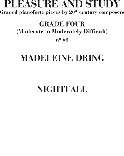 Nightfall n. 68 (Pleasure and Study) — Madeleine Dring