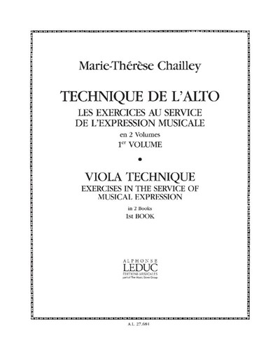 Viola Technique, Book 1 — Marie-Thérèse Chailley